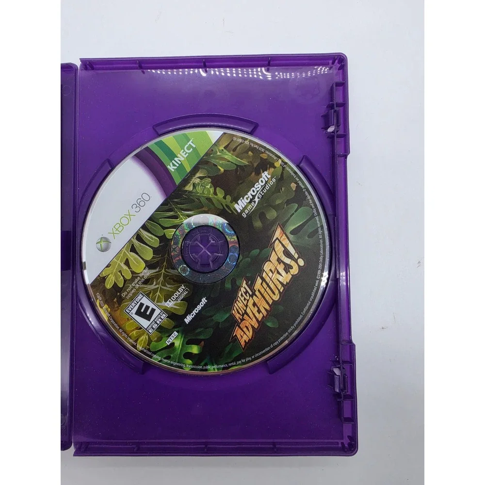 Kinect Adventures Microsoft Xbox 360 Game J7D-00001 Purple Case NTSC
